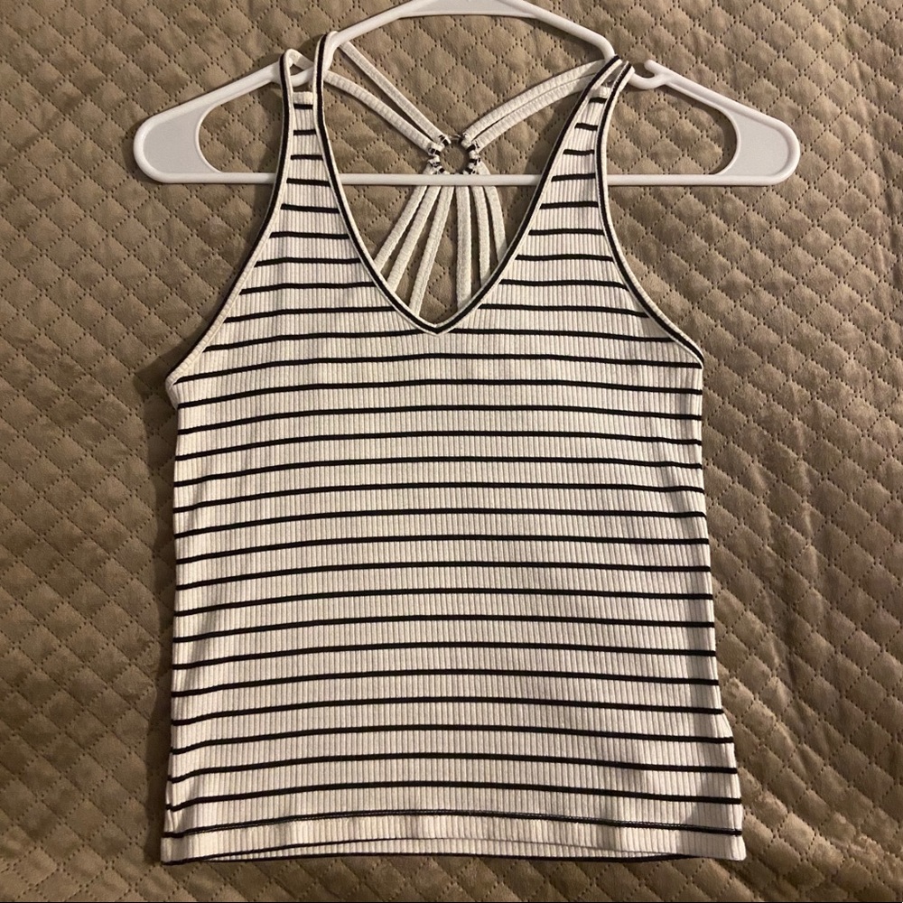 American Eagle Striped Halter Crop Top